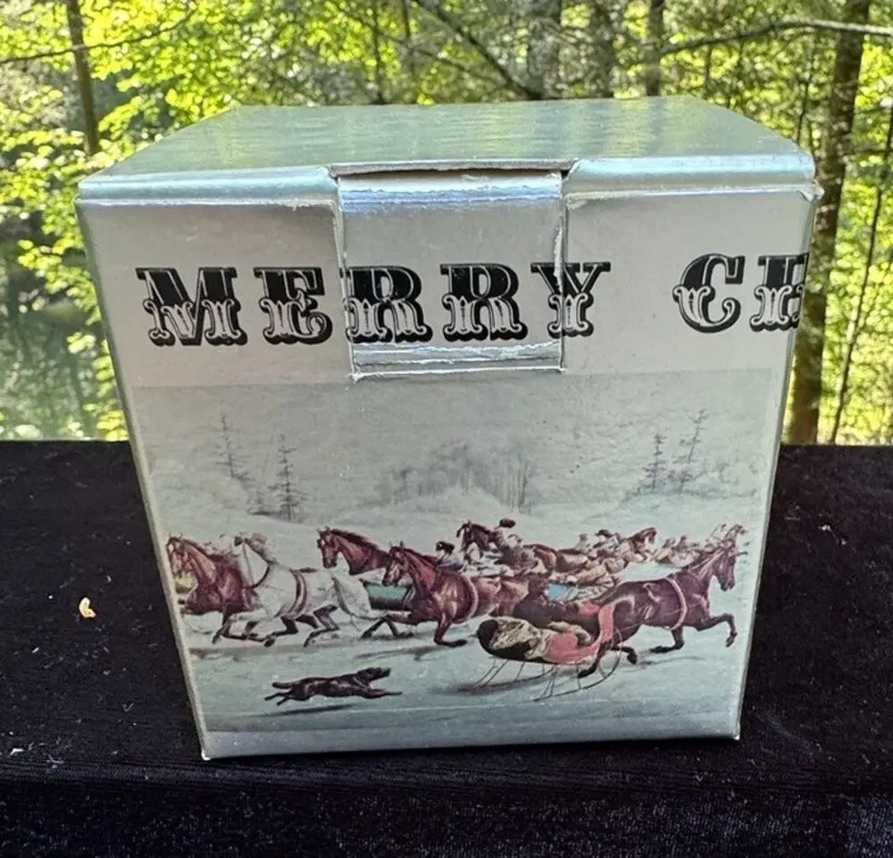 Vintage VURRIER & IVES Collection CORNING GLASS WORKS Christmas Ornament MIB S1T